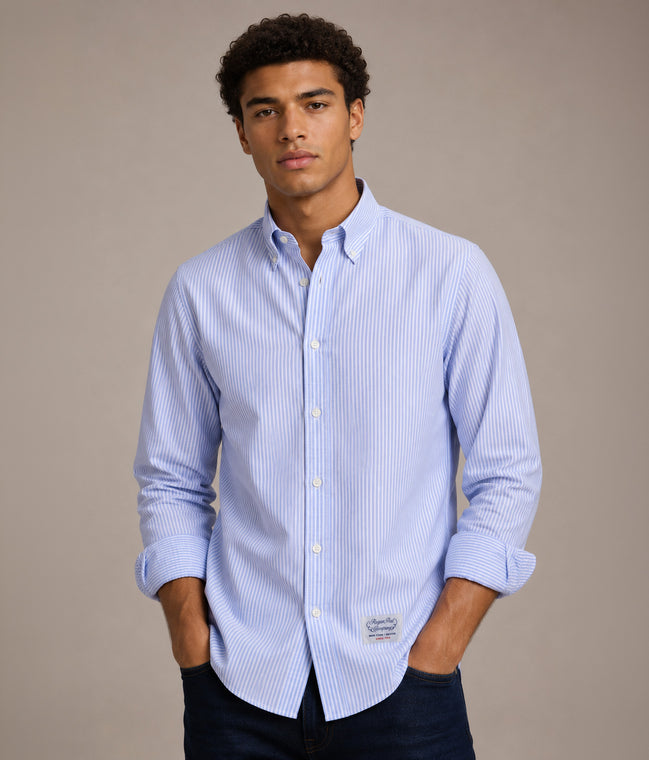Camicia Rogers Peet Company celeste a righe